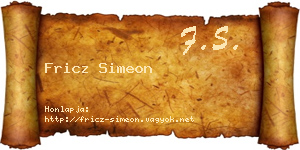 Fricz Simeon névjegykártya